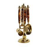 4-Piece Tortoise Print Bar Set with Stand