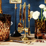 4-Piece Tortoise Print Bar Set with Stand