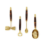 4-Piece Tortoise Print Bar Set with Stand