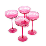 Pink Hand Engraved Wine Glass
