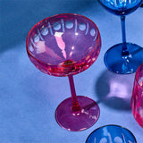 Pink Hand Engraved Wine Glass