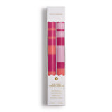 Stripe and Glow Pink 10" Tapered Candles