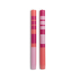 Stripe and Glow Pink 10" Tapered Candles