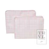 Roadie Pimlico Plaid Pink Zip Pouch
