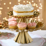 Scalloped Edge Gold Cake Stands