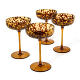 Tortoise Print Coupe Wine Glass