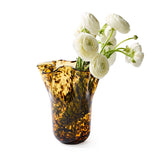 Tortoise Hand-Blown Flare Vase