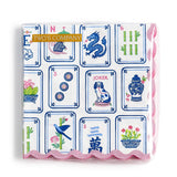 Mahjong Scalloped Cocktail Napkins