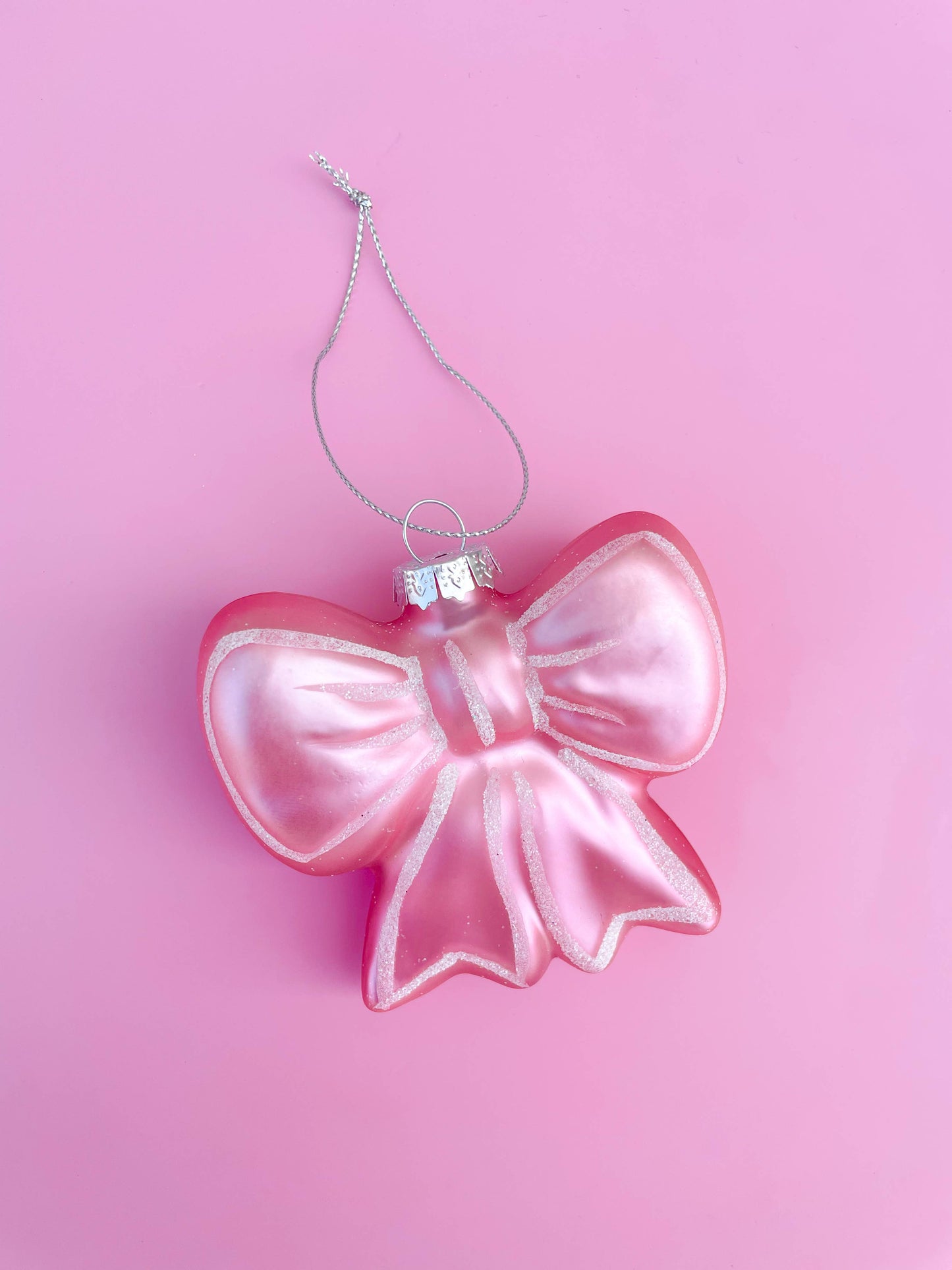 Pink Bow Christmas Ornament