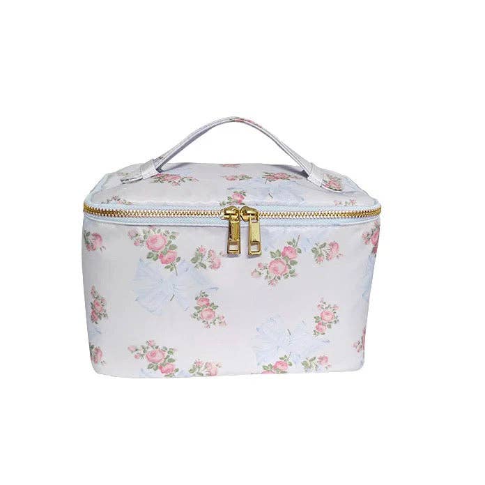 Pink Floral Train Case