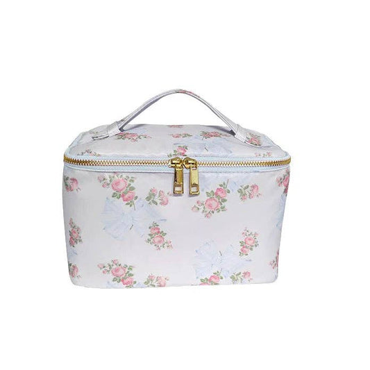 Blue Floral Train Case