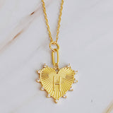 Initial Heart Necklace: K