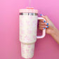 Cream & Pink Floral 40oz Tumbler