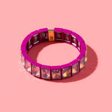 Maeve Gold w/ Pearls Enamel Stretch Bracelet