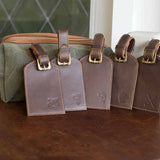 Leather Luggage Tag: Dark Brown