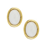 Susan Shaw: White Agate Cabochon Studs