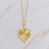Initial Heart Necklace: K