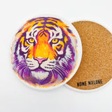 Purple and Gold Tiger Head Coaster