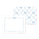 Scalloped Blue Bows Notecard/Stationery Set