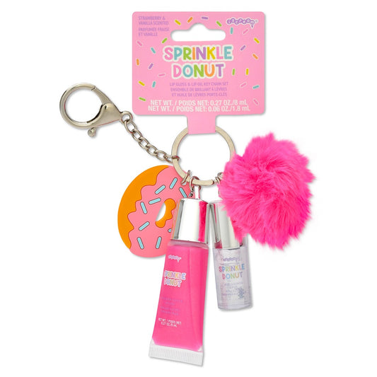 Donut Lip Gloss and Oil Key Chain