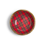 Tartan Wood Round Bowls with Enamel