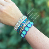 Maeve Gold w/ Pearls Enamel Stretch Bracelet