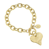 Susan Shaw: Gold Heart Toggle Bracelet