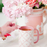 Pink Rosebud Trellis 15oz Tall Watercolor Mug