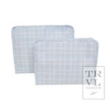 Roadie Pimlico Plaid Blue Zip Pouch