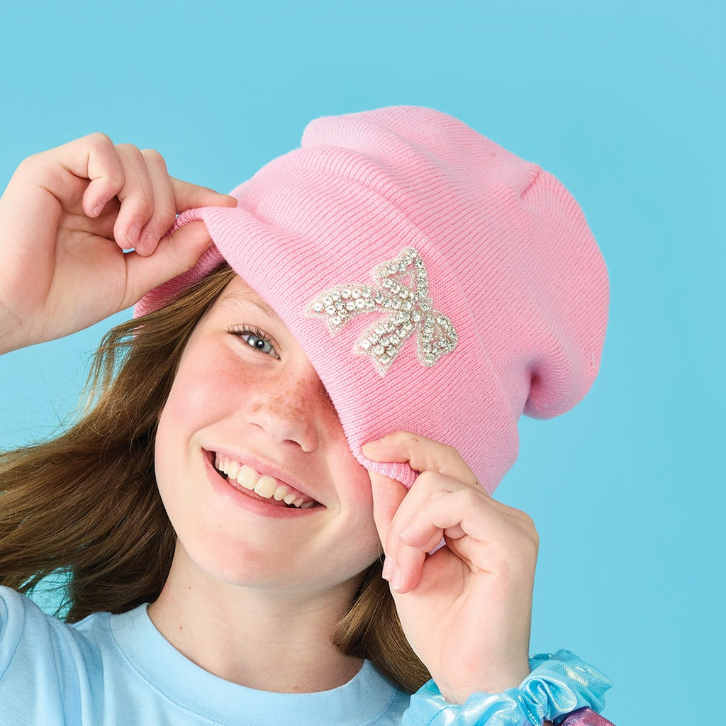 Glittered Bow Beanie