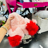 Pink amor slippers