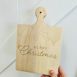 "Merry Christmas" Engraved Maple Artisan Board