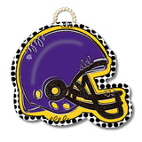Gold and Purple Football Helmet Door Hanger