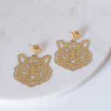 Tiger Face Earrings