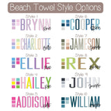 Custom Two Name Beach Towels