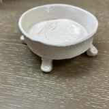 Handmade Clay Small Round Footed Dish