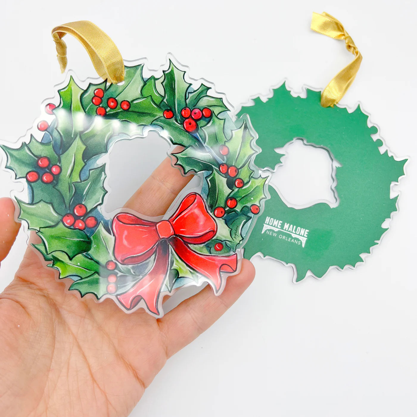 Holly Wreath Ornament