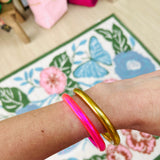 All-Weather Pink & Gold Bangles