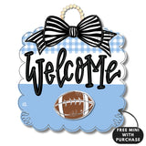 Powder Blue and White Scallop Hanger with Mini