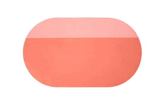 Pink Colorblock Leatherette Desk Pad