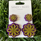 Game Day Double Flowers Purple & Gold