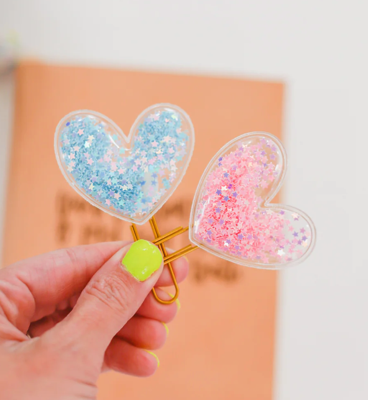 Confetti heart paper clips