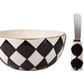 Black/white Checker Dip Bowl Set