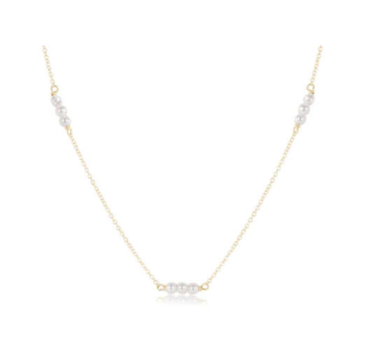 Enewton 15" choker joy simplicity chain gold - 3mm pearl