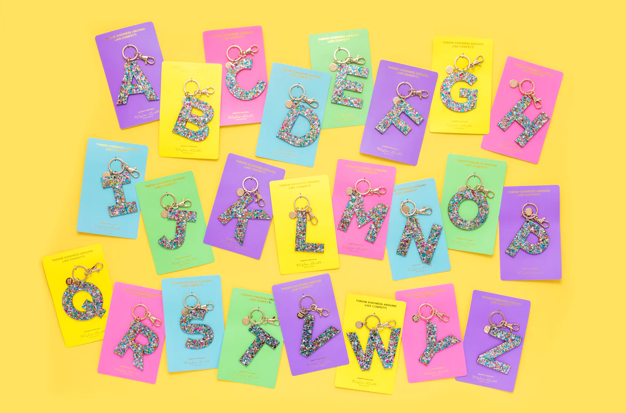 Confetti Letter Keychains