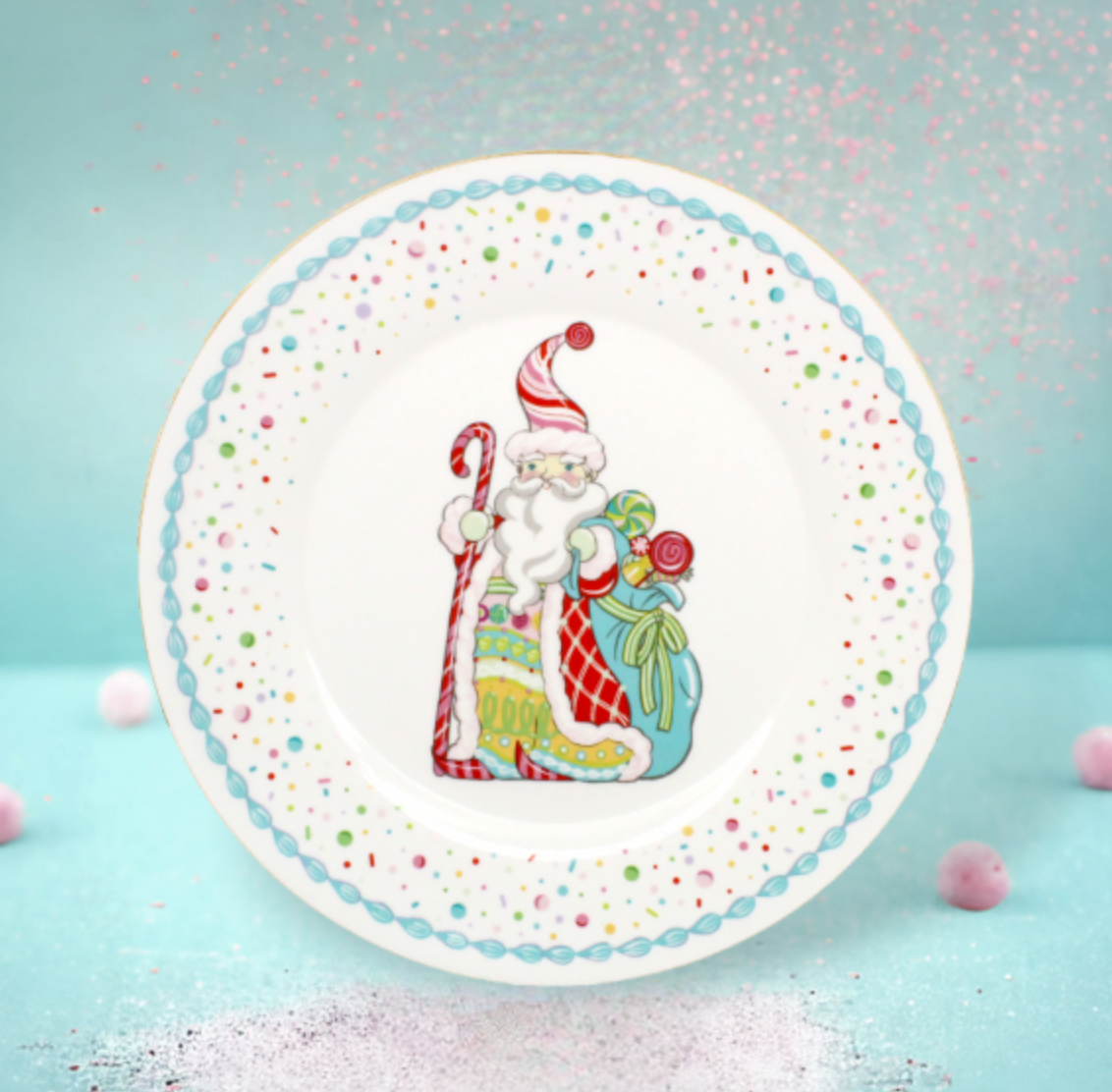 Candy Santa Dinner Plate