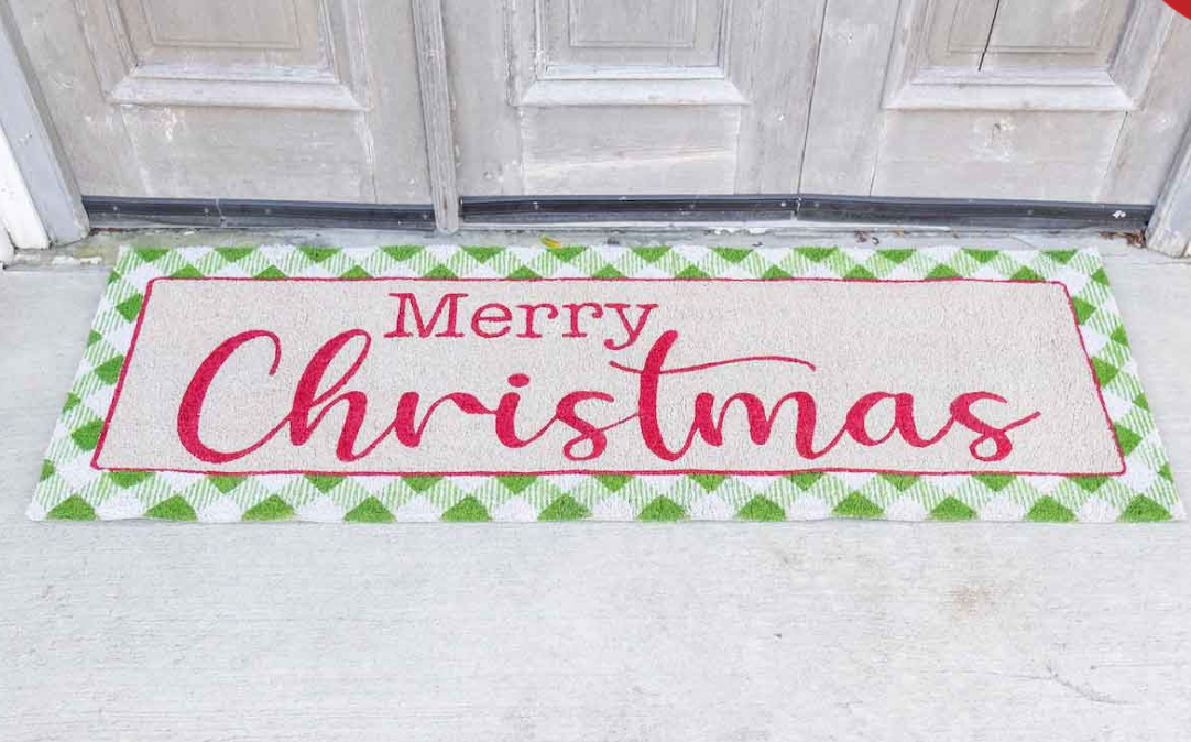 Gingham Christmas Doormat