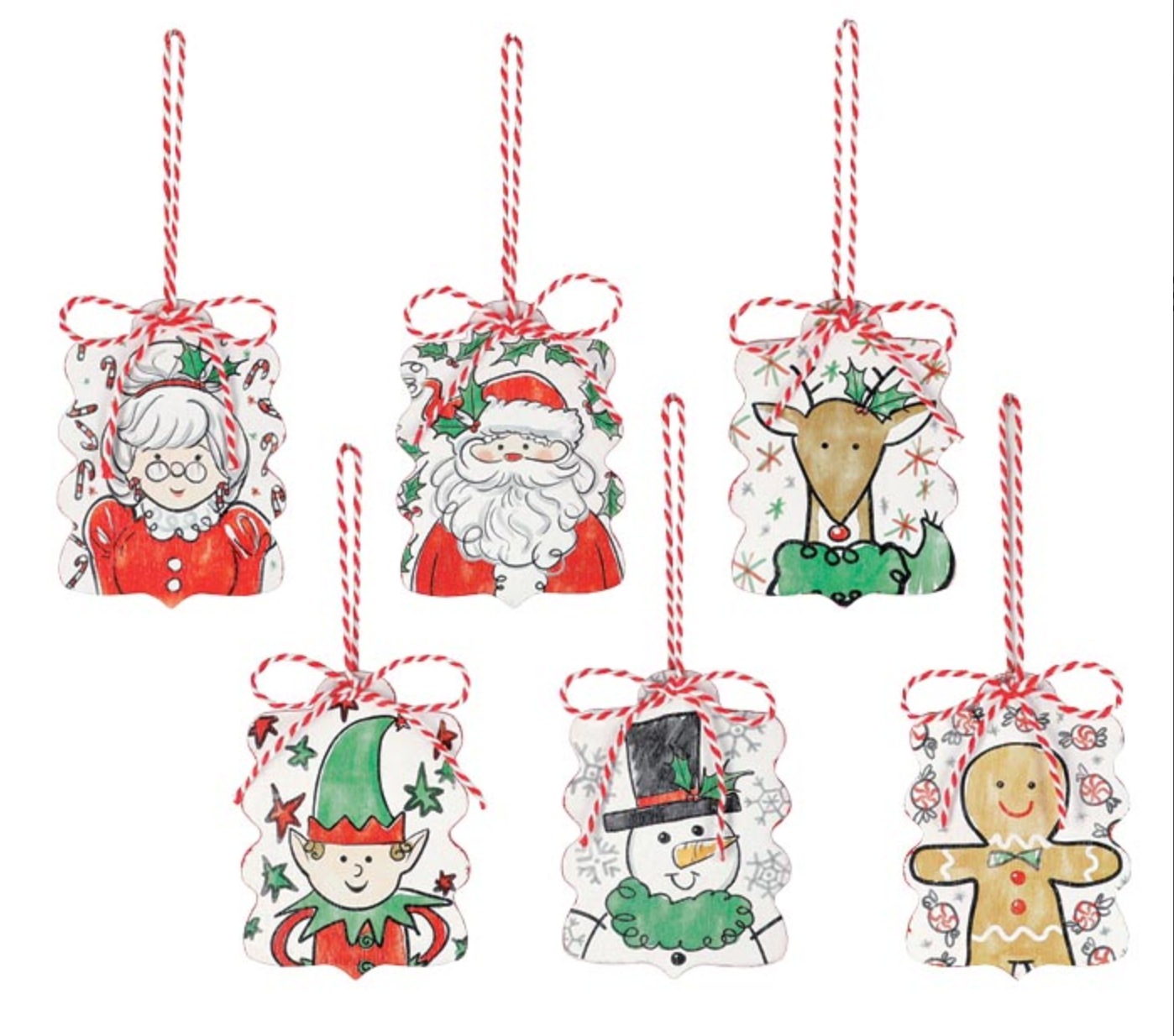 Christmas Character Wooden Ornaments