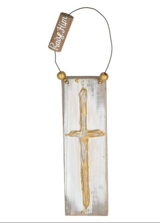 Praise Him Cross Plaque Ornament