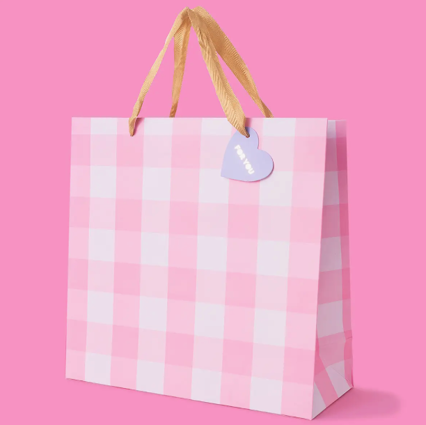 Light Pink Gingham Gift Bags